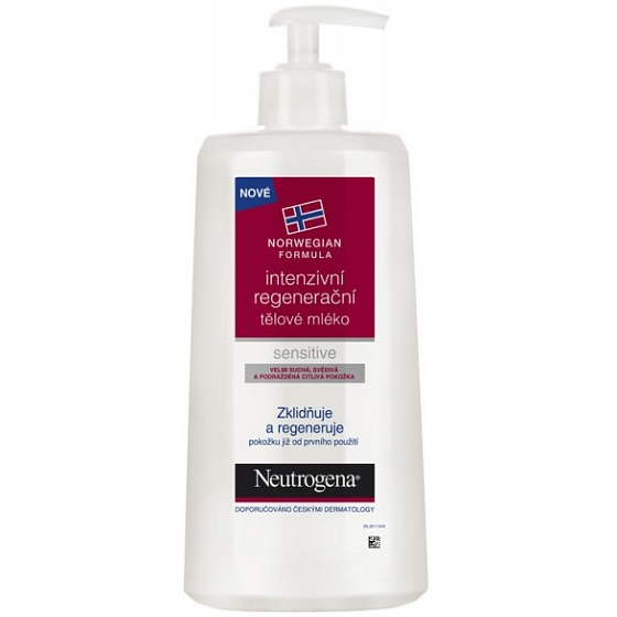 Neutrogena Sensitive Intenzivní regenerační tělové mléko, velmi suchá citlivá pokožka 250 ml