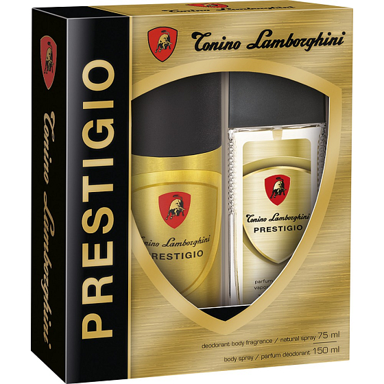 Tonino Lamborghini Prestigio parfémovaný deodorant sklo pro muže 75 ml + deodorant sprej 150 ml, kosmetická sada