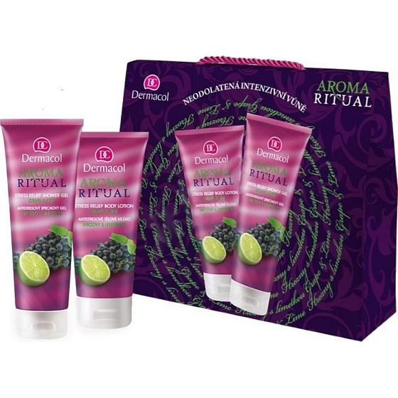Dermacol Aroma Ritual Hrozny s limetkou sprchový gel 250 ml + tělové mléko 200 ml, kosmetická sada