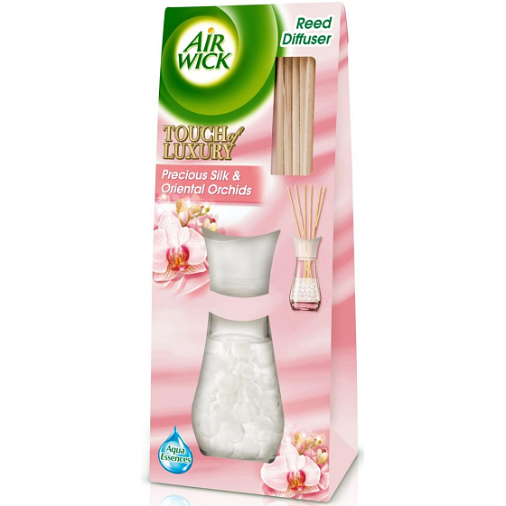 Air Wick Reed Diffuser Precious Silk & Oriental Orchids - Vzácné hedvábí a orchideje z orientu vonné tyčinky osvěžovač vzduchu 30 ml
