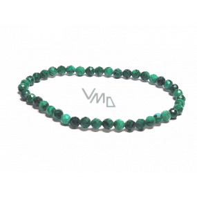 Malachit fazet náramek elastický přírodní kámen, kulička 4 mm / 16 - 17 cm, kámen splněných přání Malachit fazet náramek elastický přírodní kámen, kulička 4 mm / 16 - 17 cm, kámen splněných přání