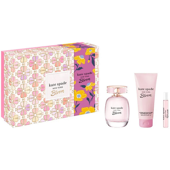 Kate Spade Bloom woda toaletowa 100 ml + woda toaletowa 7,5 ml + mleczko do ciała 100 ml, zestaw prezentowy dla kobiet