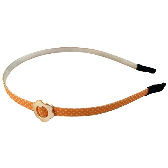 Czelenka do włosów pomarańczowa z złotym kwiatem 1 sztuka