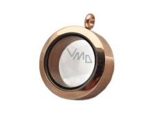 Medailon s otočným uzávěrem nerezový růžové zlato barva tloušťka 11 mm x 30 mm