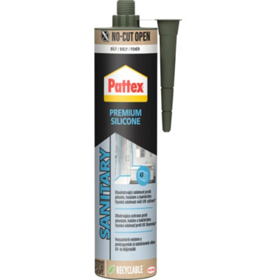 PATTEX Silikon sanitarny Premium, biały, 280 ml