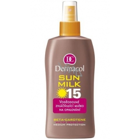 Dermacol Sun Milk SPF15 Voděodolné zvláčňující mléko na opalování 200 ml sprej