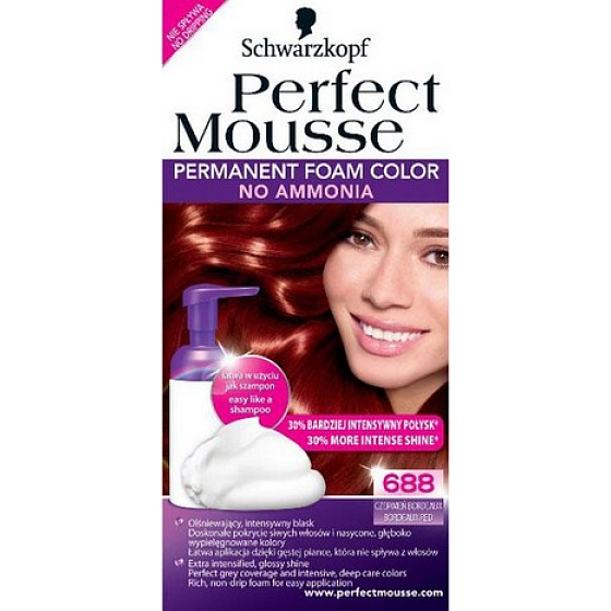 Perfect Mousse Permanent Color barva na vlasy 688 Červená bordó