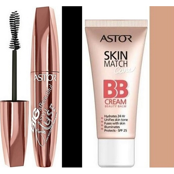 Astor Big & Beautiful Style Muse řasenka 800 Black 12 ml + Astor SkinMatch Care 5v1 SPF25 BB krém 200 Nude 30 ml