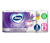 Zewa Deluxe Aqua Tube Lawendowe Marzenia perfumowany papier toaletowy 150 listków 3 warstwowy 8 sztuk, rolka, którą można spłukać