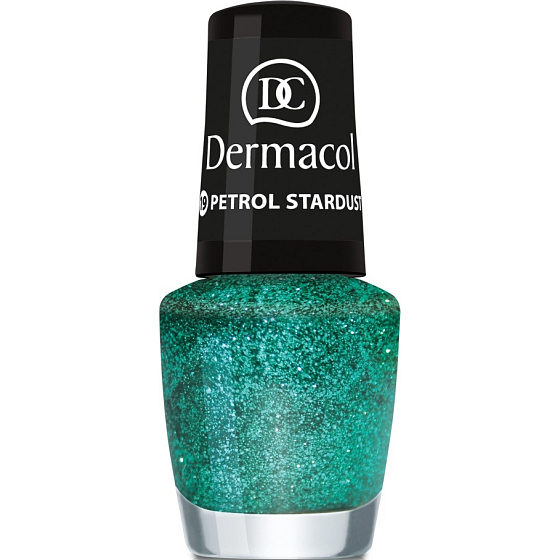 Dermacol Nail Polish with Effect Glitter Touch lak na nehty s efektem 19 Petrol Stardust 5 ml