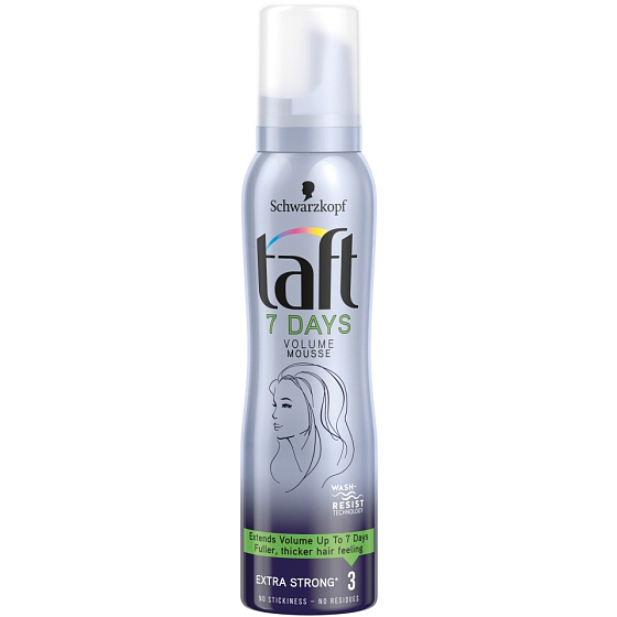 Taft 7 Days Volume Mousse extra silná fixace 3 pěnové tužidlo 150 ml