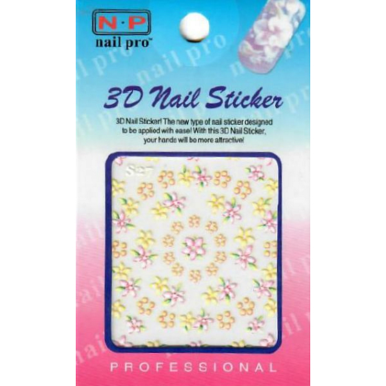 Nail Stickers 3D nálepky na nehty 1 aršík 10100 S27