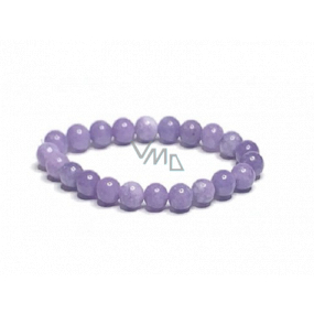 Angelit fioletowy naszyjnik elastyczny naturalny kamień, kuleczka 8 mm / 16 -17 cm, kamień miaru