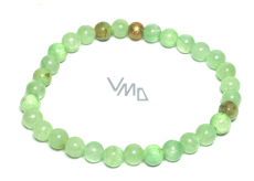 Jadeit zielony elastyczny bransoletka naturalny kamień, kulka 6 mm / 16 - 17 cm