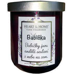 Heart & Home Słodkie truskawki sojowa świeca zapachowa z napisem Babcia 110 g
