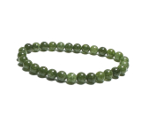 Diopsyd elastyczny bransoletka z naturalnego kamienia, kulka 6 mm / 16 - 17 cm, kamień do oczyszczania