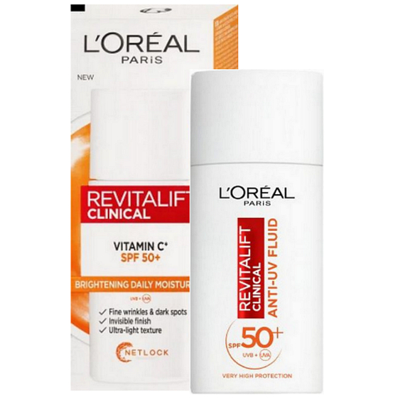 Loreal Paris Revitalift Clinical Anti-UV SPF 50+ dzienny fluid dla starzejącej się skóry 50 ml