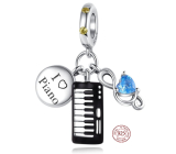 Charm Srebrna 925 Piano - klawisze 3w1, zawieszka na bransoletkę zainteresowania