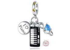 Charm Srebrna 925 Piano - klawisze 3w1, zawieszka na bransoletkę zainteresowania