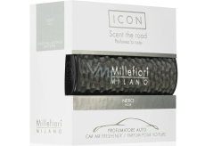 Millefiori Milano Icon Nero - czarna węcha do auta Shades Metal ciemny brąz pachnie aż 2 miesiące 47 g