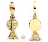 Zawieszka ze srebra 925 Paris Eiffel 2w1, charms do bransoletki podróżnej