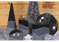 Lima Artic świeczka czarna kula 80 mm 1 sztuka