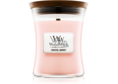 WoodWick Coastal Sunset - Západ slunce na pobřeží vonná svíčka s dřevěným knotem a víčkem sklo malá 85 g