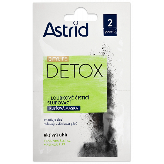 Astrid Citylife Detox głęboko oczyszczająca maska peel-off do skóry normalnej i tłustej 2 x 8 ml