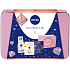 Nivea Q10 Beauty Q10 Power zpevňující denní krém proti vráskám pro ženy 50 ml + Q10 Power zpevňující noční krém 50 ml + micelární voda 100 ml + plechová krabička, kosmetická sada