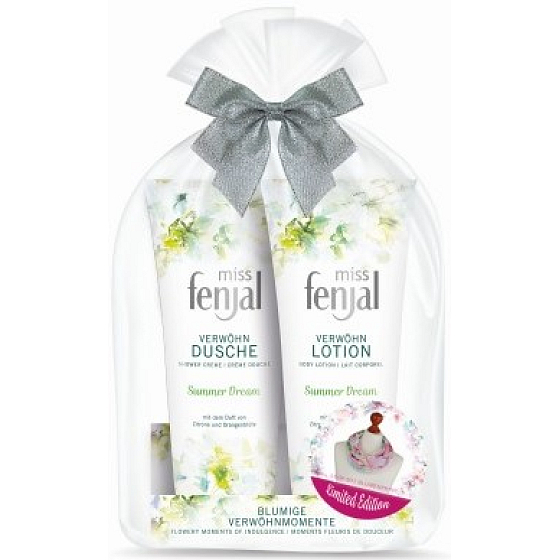 Fenjal Miss Summer Dream sprchový gel pro ženy 200 ml + tělové mléko 200 ml + šátek 1 kus, kosmetická sada