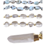108 Mała Larimar naszyjnik medytacyjny kamień, naturalny kamień surowy kryształ, nugget 6 - 9 mm, wisiorek 8 - 15 x 45 - 70 mm