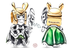 Zawieszka ze srebra próby 925 Marvel The Avengers, Loki, koralik do bransoletki