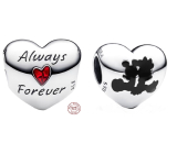 Charm Srebrna 925 Disney Mickey Mouse i Minnie Mouse - Serce - zawieszka, koralik na bransoletkę miłość