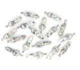 Jasprowy Lotos Wahadło Sześcioboczne Naturalny Kamień 41 x 13 mm, Ręcznie Wycinany, 1 szt