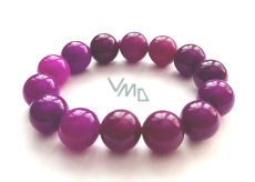 Sugilit náramek elastický přírodní kámen, kulička 16 mm / 16 - 17 cm, Láska • Moudrost • Pravda