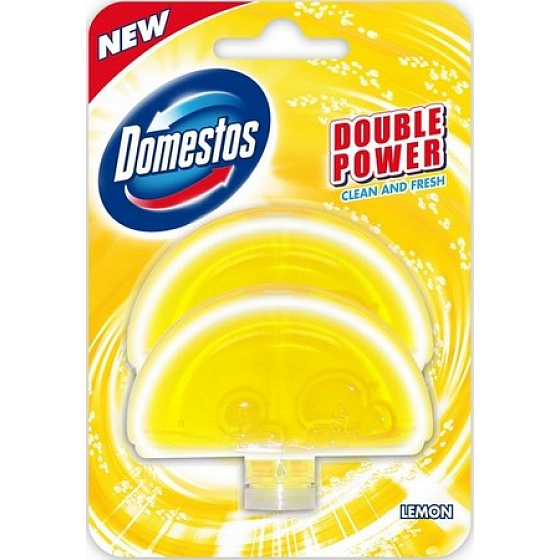 Domestos Double Power Clean and Fresh Lemon Wc tekutý blok náplň 2 x 60 ml