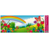 Folia okienna bez kleju krajobraz z tęczą i tulipanem 60 x 22,5 cm 1 sztuka