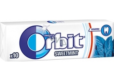 Wrigleys Orbit Słodka Mięta gumy do żucia bez cukru drażetki 10 sztuk 14 g