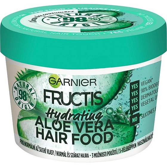 Garnier Fructis Hydrating Aloe Vera Hair Food hydratační maska pro normální až suché vlasy 390 ml