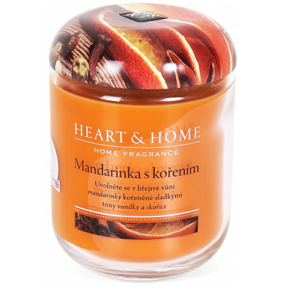 Heart & Home Mandarinka s kořením Sojová vonná svíčka velká hoří až 70 hodin 340 g