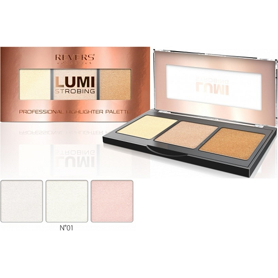 Revers Lumi Strobing Professional Highlighter Palette paletka rozjasňovačů 01 12,5 g