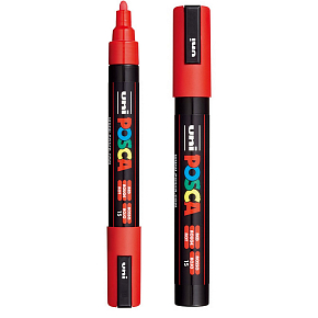 Posca Univerzální akrylátový popisovač 1,8 - 2,5 mm Červená PC-5M