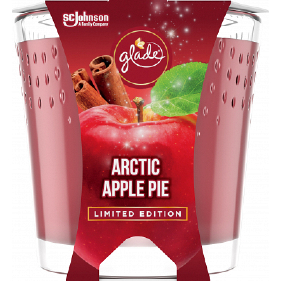 Glade Arctic Apple Pie s vůní jablka, skořice a muškátového oříšku vonná svíčka ve skle, doba hoření až 32 hodin 129 g