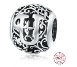 Charm Srebrna 925 Magiczna abeceda litera U z kwiatami, koralik na bransoletkę