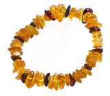 Bursztyn Bałtycki bransoletka cięta miodowy + ciemny 16 - 17 cm, mądrość - zdrowie - dobroć