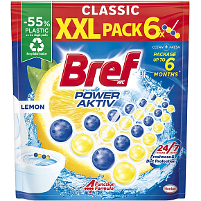 Bref WC kulki Power Aktiv Cytryna, 6x 50 g