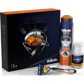 Gillette Fusion ProGlide Flexball holicí strojek + Fusion Proglide Sensitive Active Sport gel na holení 170 ml + Pro 3v1 balzám po holení 50 ml, kosmetická sada pro muže