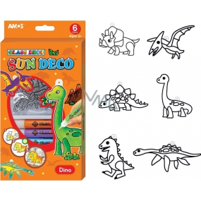 Amos Barvy na sklo sada 6 barev x 10,5 ml Dinosaiři