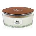 WoodWick Magnolia - Magnólie vonná svíčka s dřevěným širokým knotem a víčkem sklo loď 453 g
