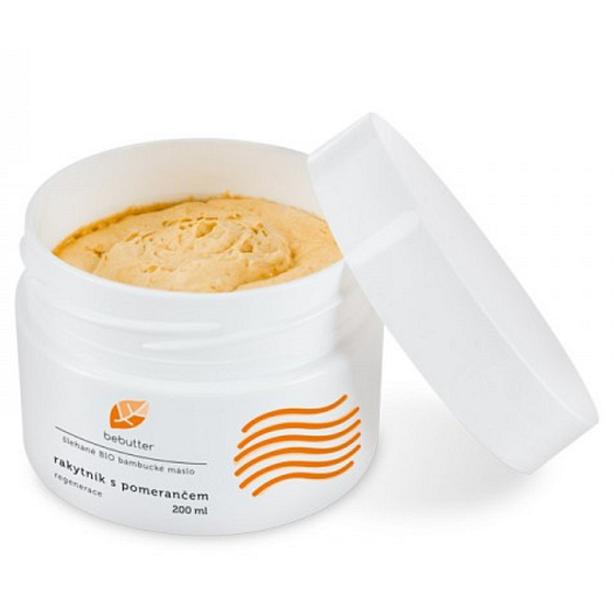 Aromatica Bebutter Bio Rakytník s pomerančem šlehané bambucké máslo pro regeneraci pokožky 200 ml